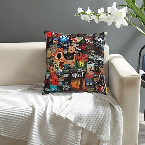 Miniatura 4 de The Full Collection of Stephen King Books - Fundas de almohada cuadradas decorativas para dormitorio, sala de estar, sofá, cama, 18 x 18 pulgadas
