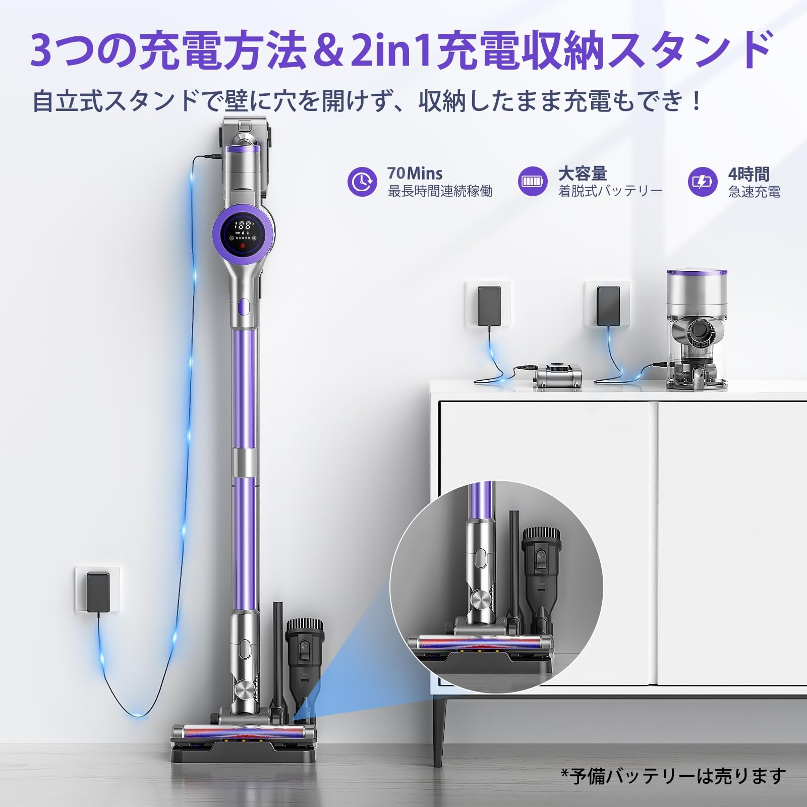 Amazon | 掃除機 コードレス【2026衝撃的デビュー！真250Kpa超強力吸引