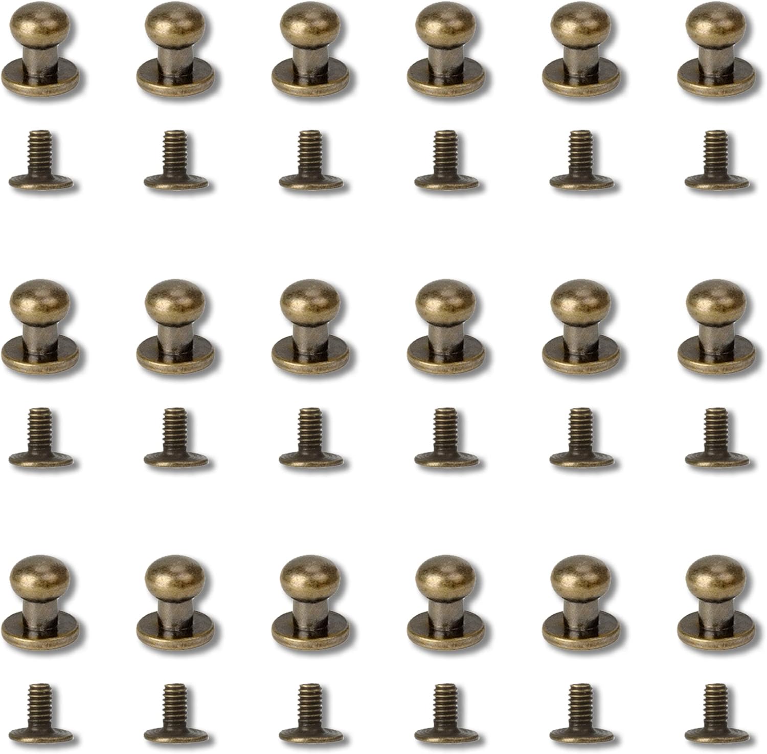30Set Bronze Round Head Button Stud Rivet, 6mm Chicago Screws, Rivets ...