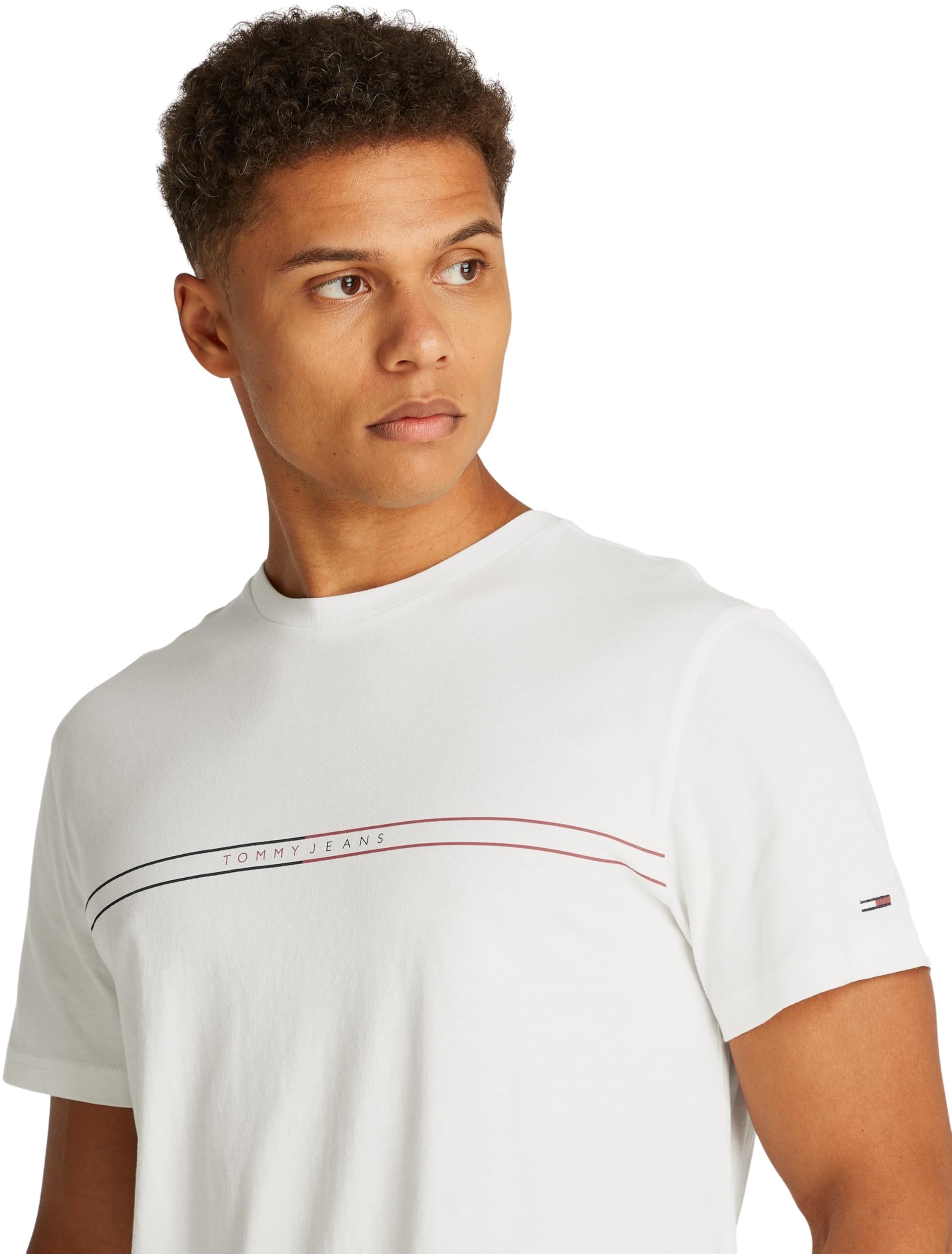 Tommy Jeans Uomo T-Shirt Maniche Corte Slim Entry Graphic Tee in Cotone