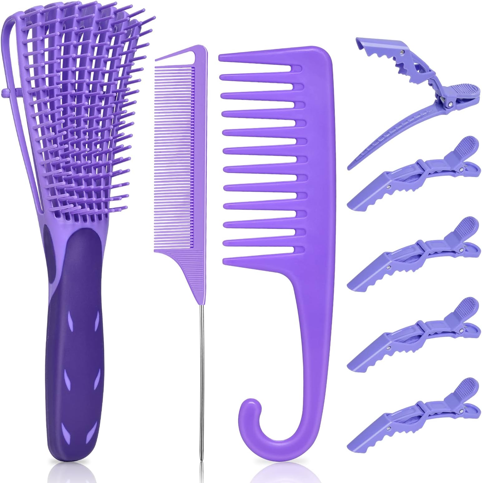 2 Pieces Detangling Brush, Wet Curly Hair EZ Detangler Brush Tool Cleaner Plastic