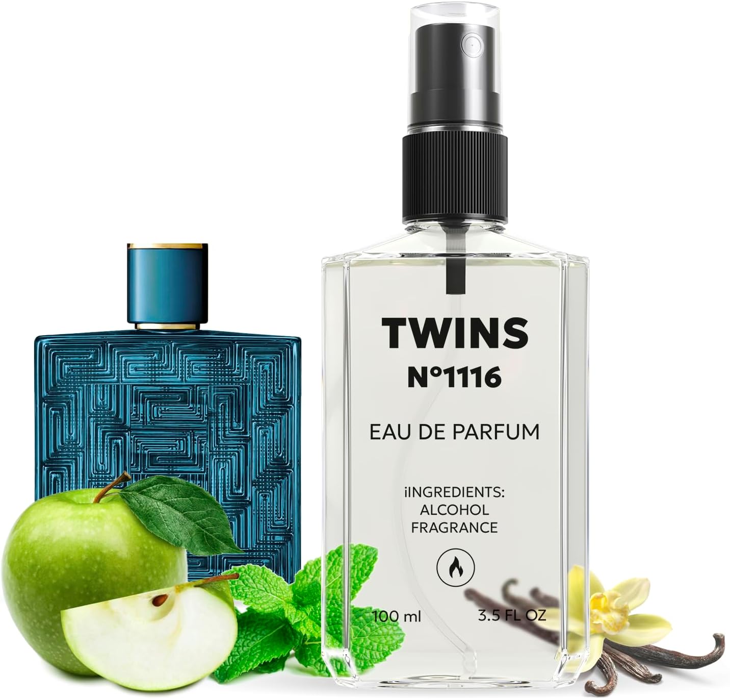 TWINS Impression of Eros Men | Perfume for Men Eau de Parfum | No.1116 | 3.4 Fl Oz / 100 ml