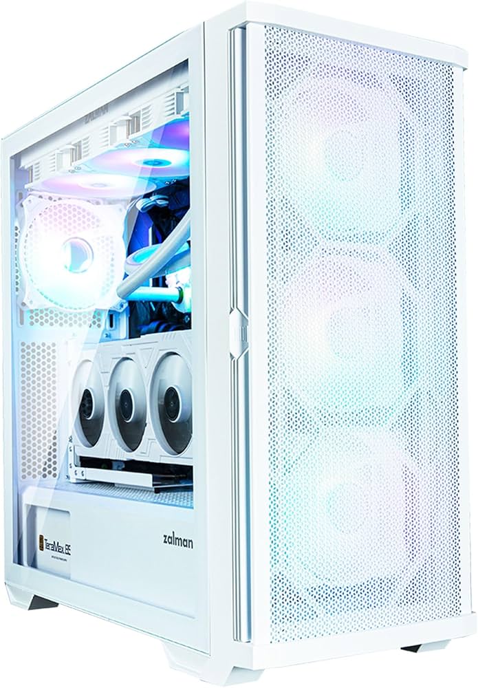 Amazon | ZALMAN Z10 DUO WHITE 120mm ARGBファン4基・GPU縦置き