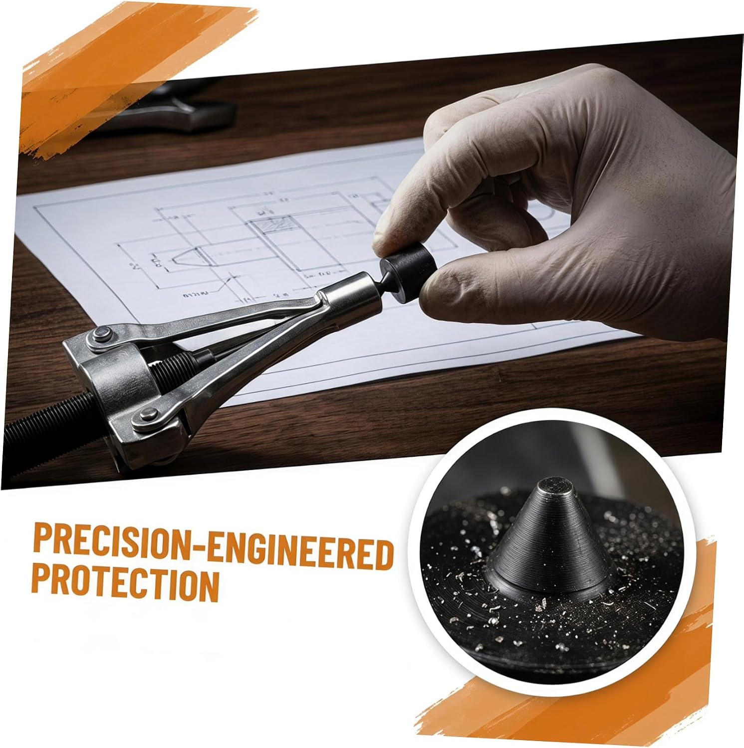Outanaya 6pcs Conical Shaft Protector Caps Compatible with Grip-o-Matic Pullers Heavy-Duty Metal End Guards for Machine Shafts Spindle and Axle Guard Replacement Hardware