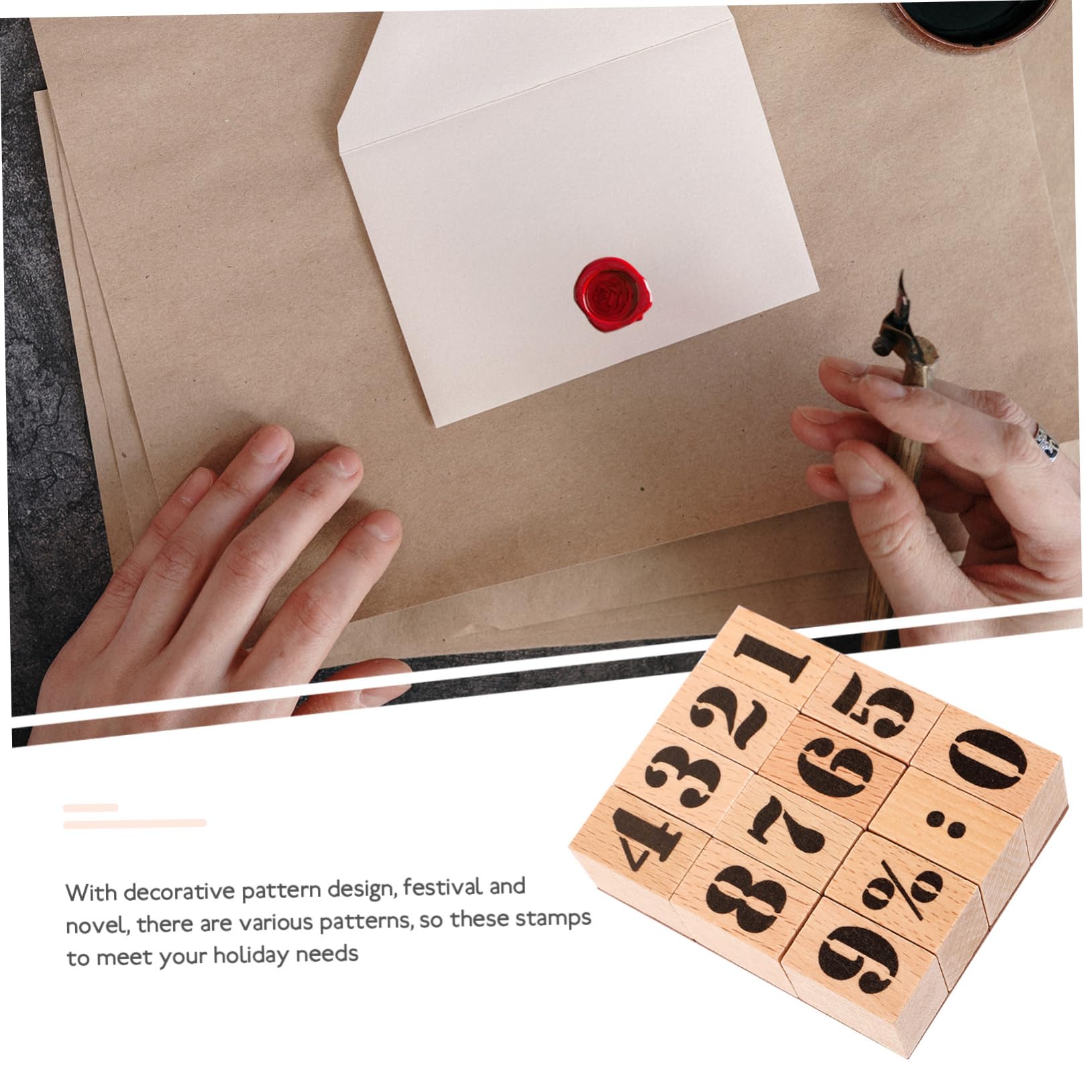 jojofuny 5 Sätze hölzernes Siegel Stempel Name für selbst Bastelzubehör Sammelalben dekorative Briefmarken Scrapbook-Versorgung Sammelalben Briefmarken DIY zubehör