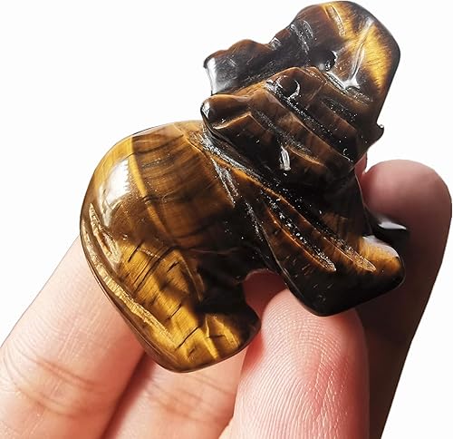 Miniatura 29 de 1 pieza de decoración de cristal de elefante de jaspe rojo natural, cristales de bolsillo y piedras curativas de 1.5 pulgadas, decoración de Jaspe