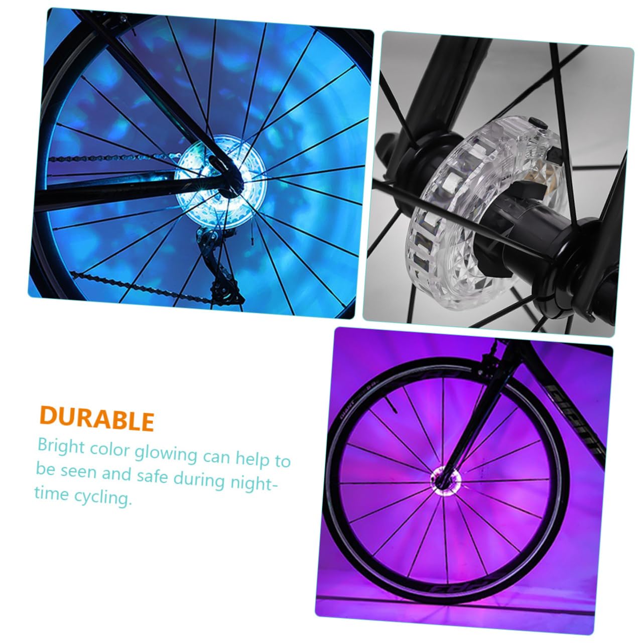 YARNOW 3pezzi per Ruote LED Ricaricabile USB e Resistente Urti Accessorio per Ciclisti Creativi e Sportivi per e
