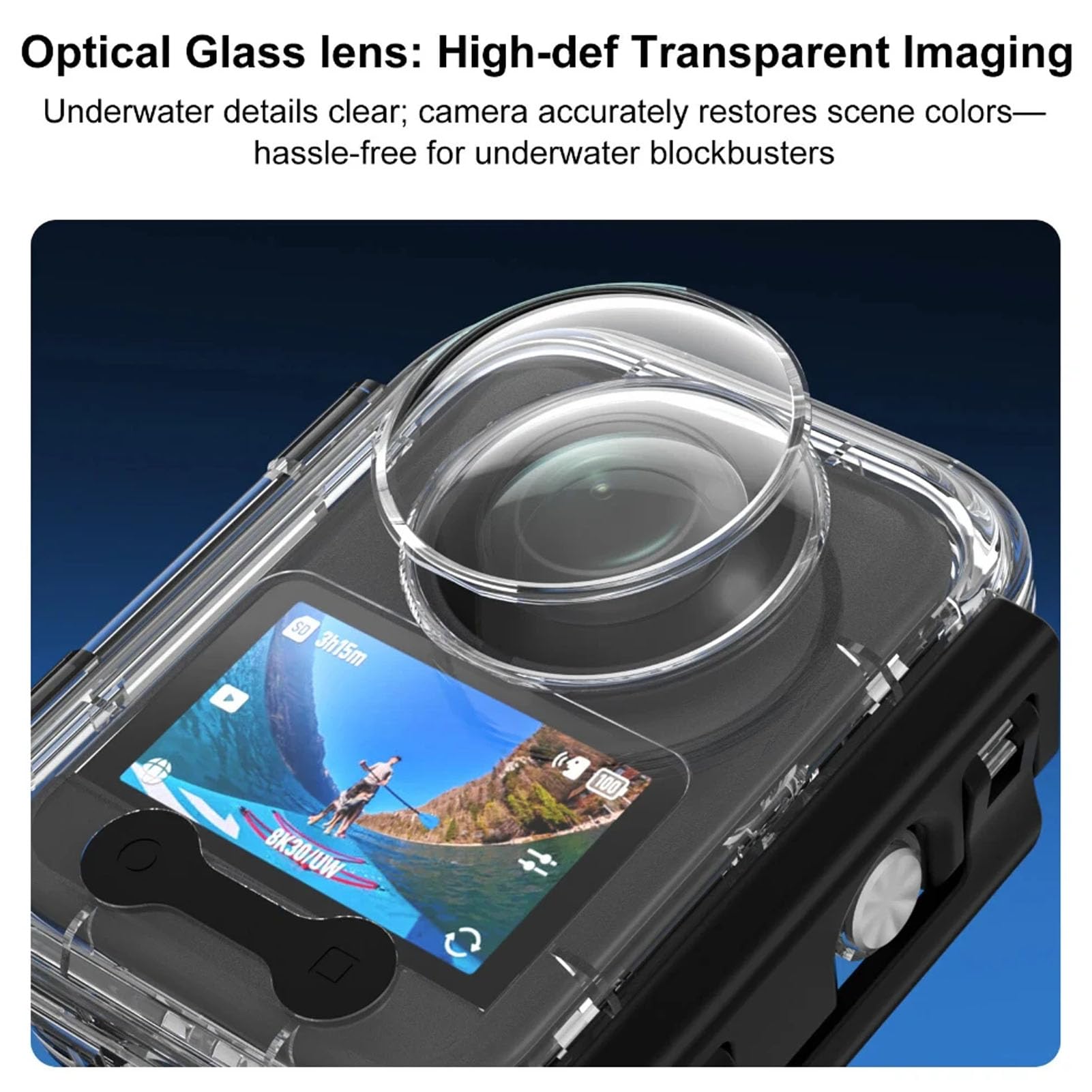 Sxhlseller Custodia Impermeabile per 360 |Custodia per Immersione da 45 M con Lente Rivestita AR, Guscio in PC Antiurto per Snorkeling, Surf e Vlogging Subacqueo