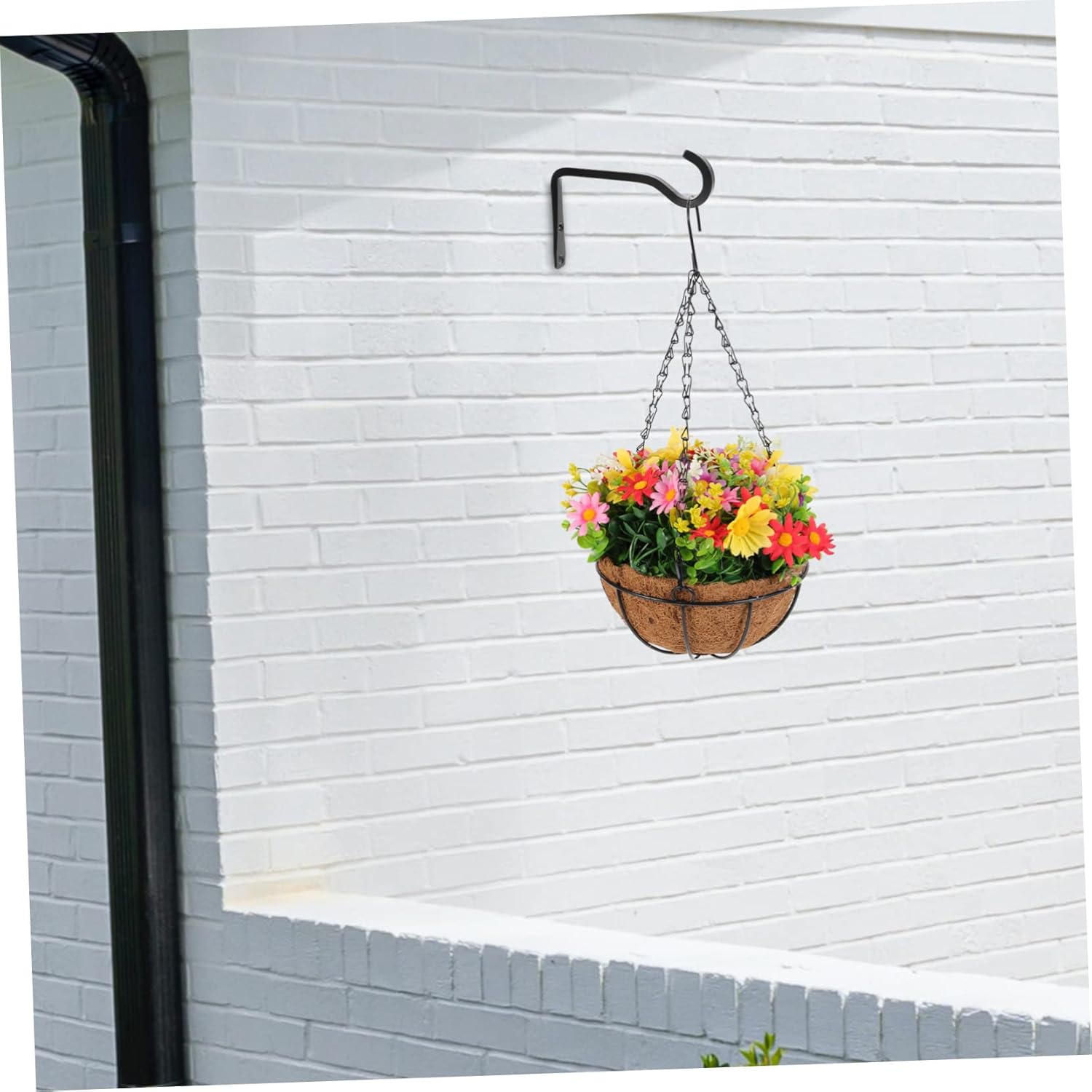 POPETPOP 6pcs Outdoor Wall Hook Bracket for Hanging Plants Bird Feeders and Lanterns Resistant Easy Installation for Gardens and Patios