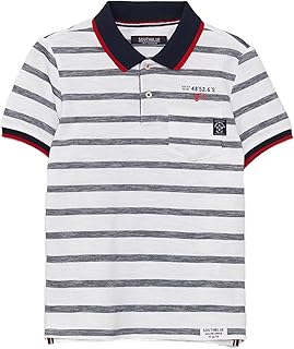 LC واكيكي تي شيرت مخطط باكمام قصيرة ورقبة بولو للاولاد