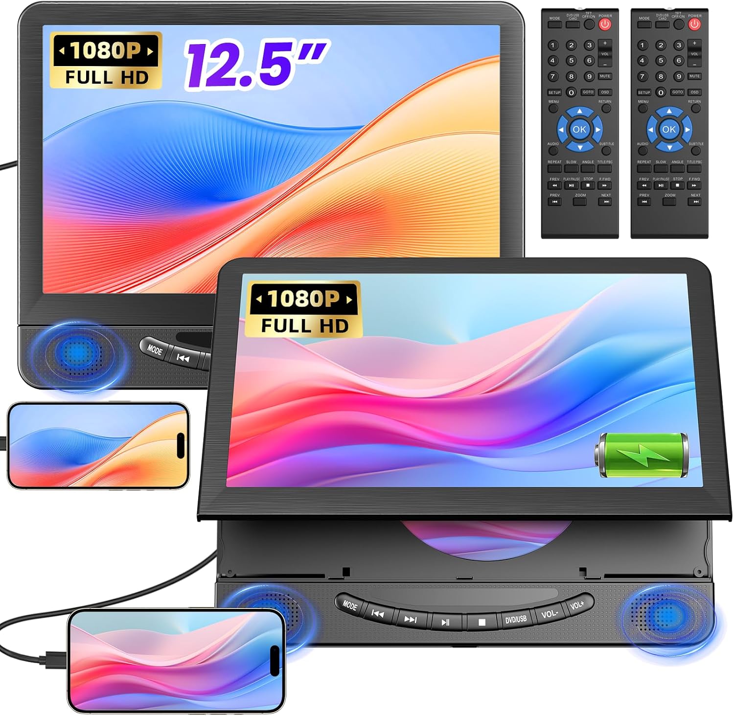 Portable DVD Players 12.5 inch car DVD Player