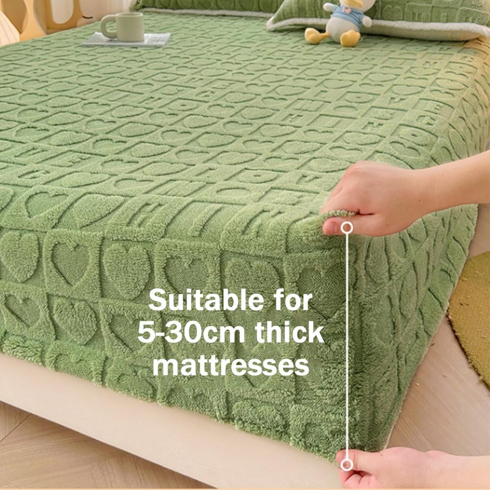 Sábana bajera ajustable de franela ultrasuave de 30 cm de profundidad, transpirable, color sólido, con fundas de almohada, tamaño 150 x 200 cm, ideal para mayor comodidad y protección