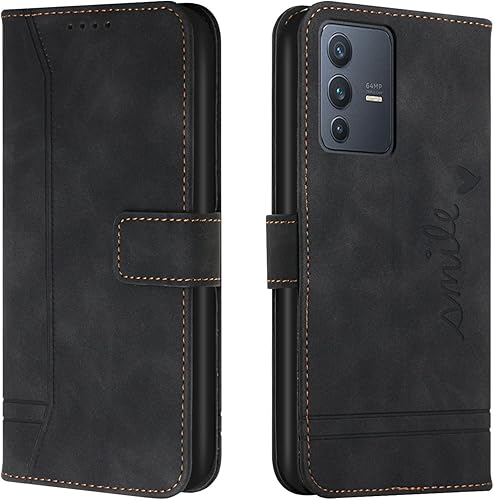 ZORZA Phone Back Cover Compatible with Vivo V23 5G Wallet Case,Shockproof TPU Protective Case,PU Leather Phone Case Magnetic Flip Folio Leather Case