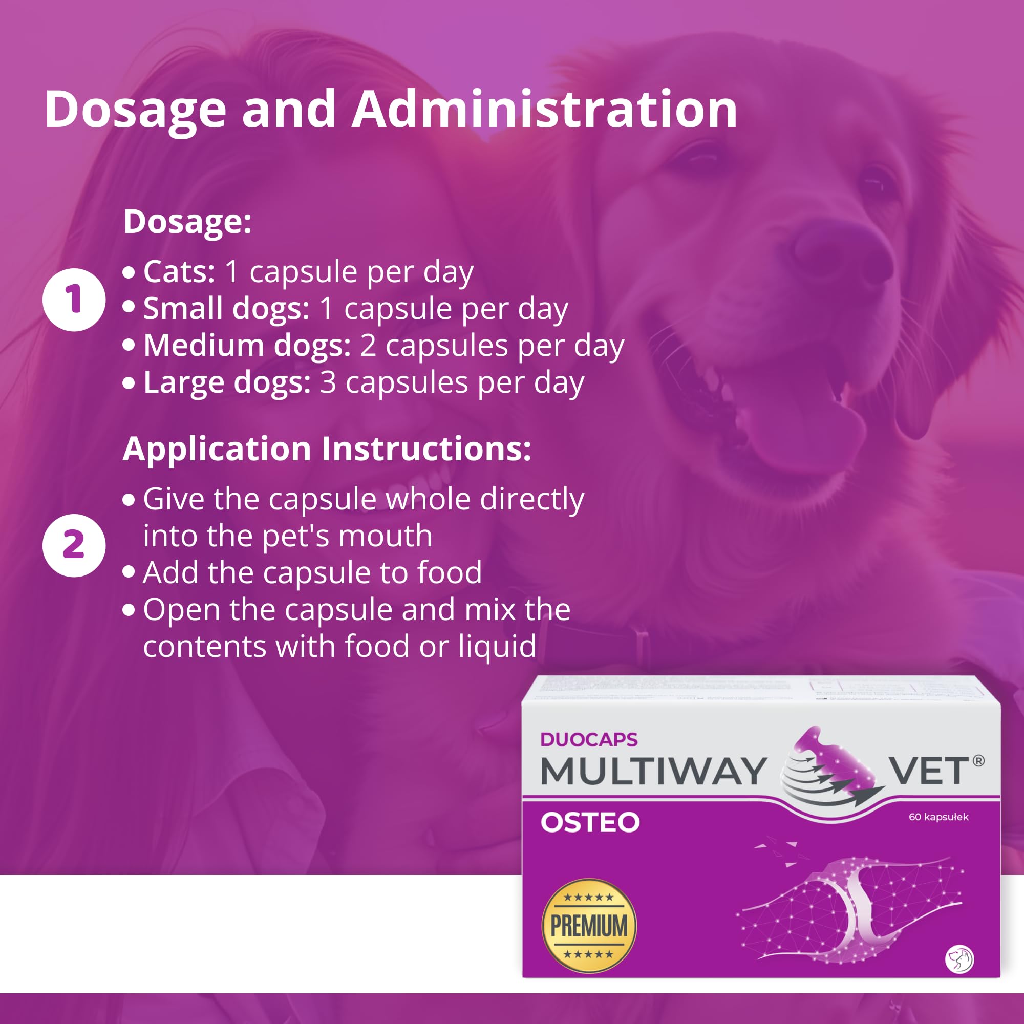 Multiway Vet - Comprimidos articulares profesionales para perros Osteo - Glucosamina y colágeno - Protección articular y hueso para perros - Tabletas articulares Perro - 60 articulaciones comprimidos