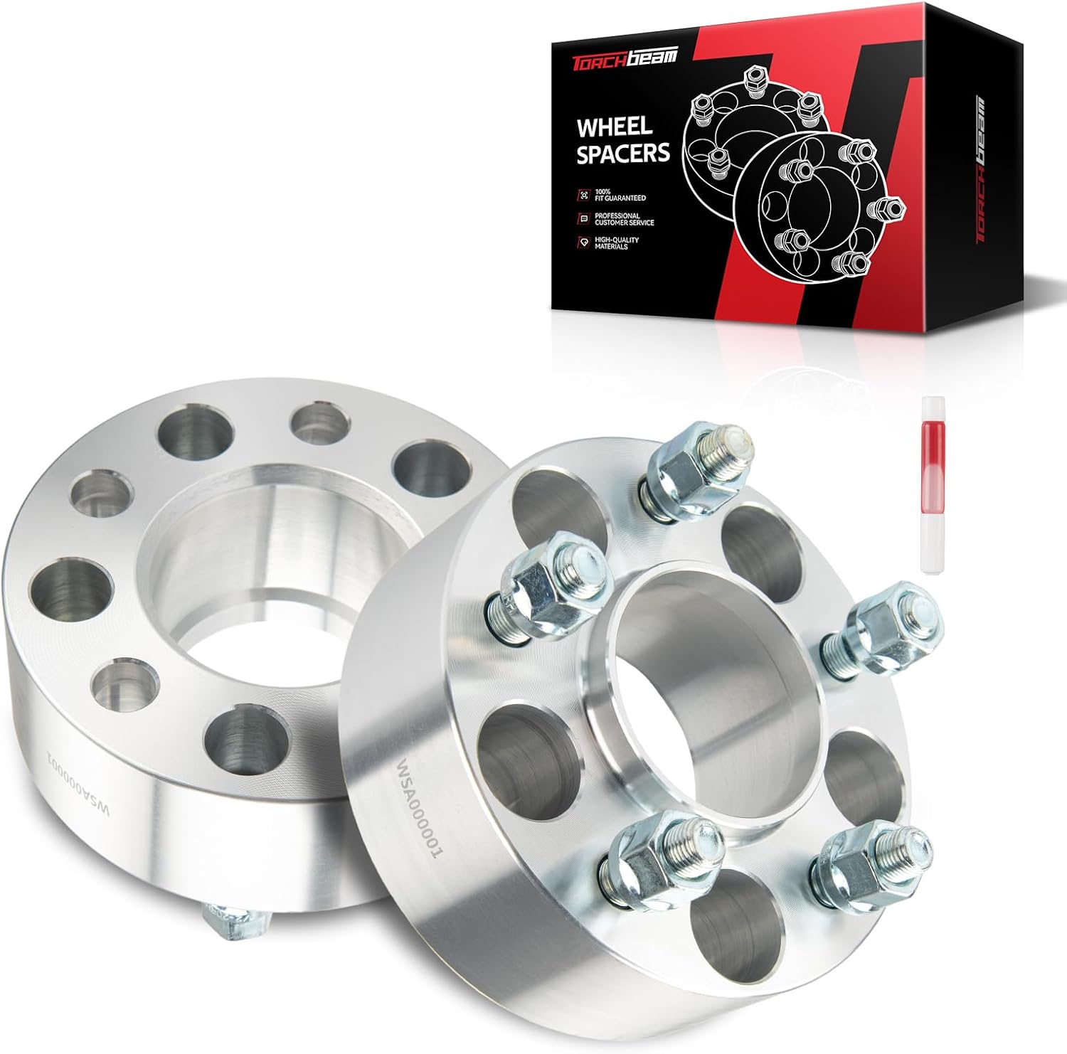 Torchbeam 5x4.5 2 inch Wheel Spacer for Mustang, Liberty, Ranger, Explorer, Wrangler, Edge, Cherokee, Nitro, Grand Marquis, Explorer Sport Trac, Town Car, 71.5mm Center Bore & 1/2" x20 Studs