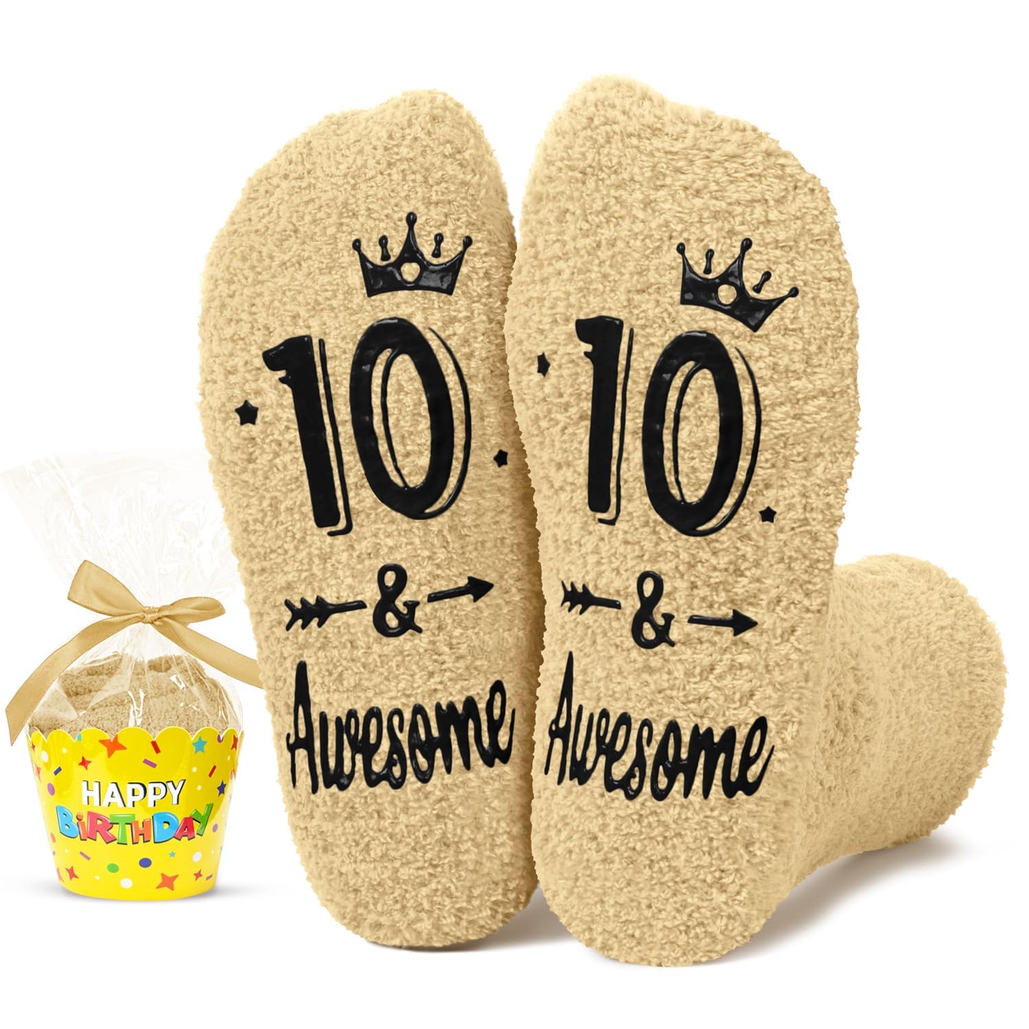 HAPPYPOP Birthday Gifts for Kids - Fuzzy Birthday Socks for Tween Boys Girls, Presents for 5-12 Year Old Kids