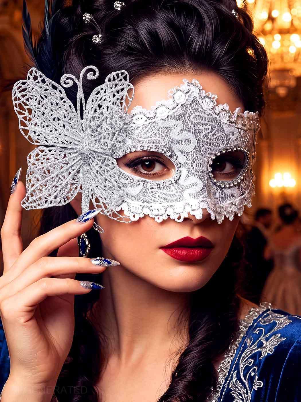 Masquerade Mask Butterfly Lace Venetian Masks Costume for Women