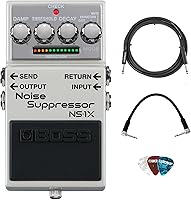 Vista 1 de Boss Paquete de supresor de ruido NS-1X con cable de instrumento Gearlux, cable de conexión y púas