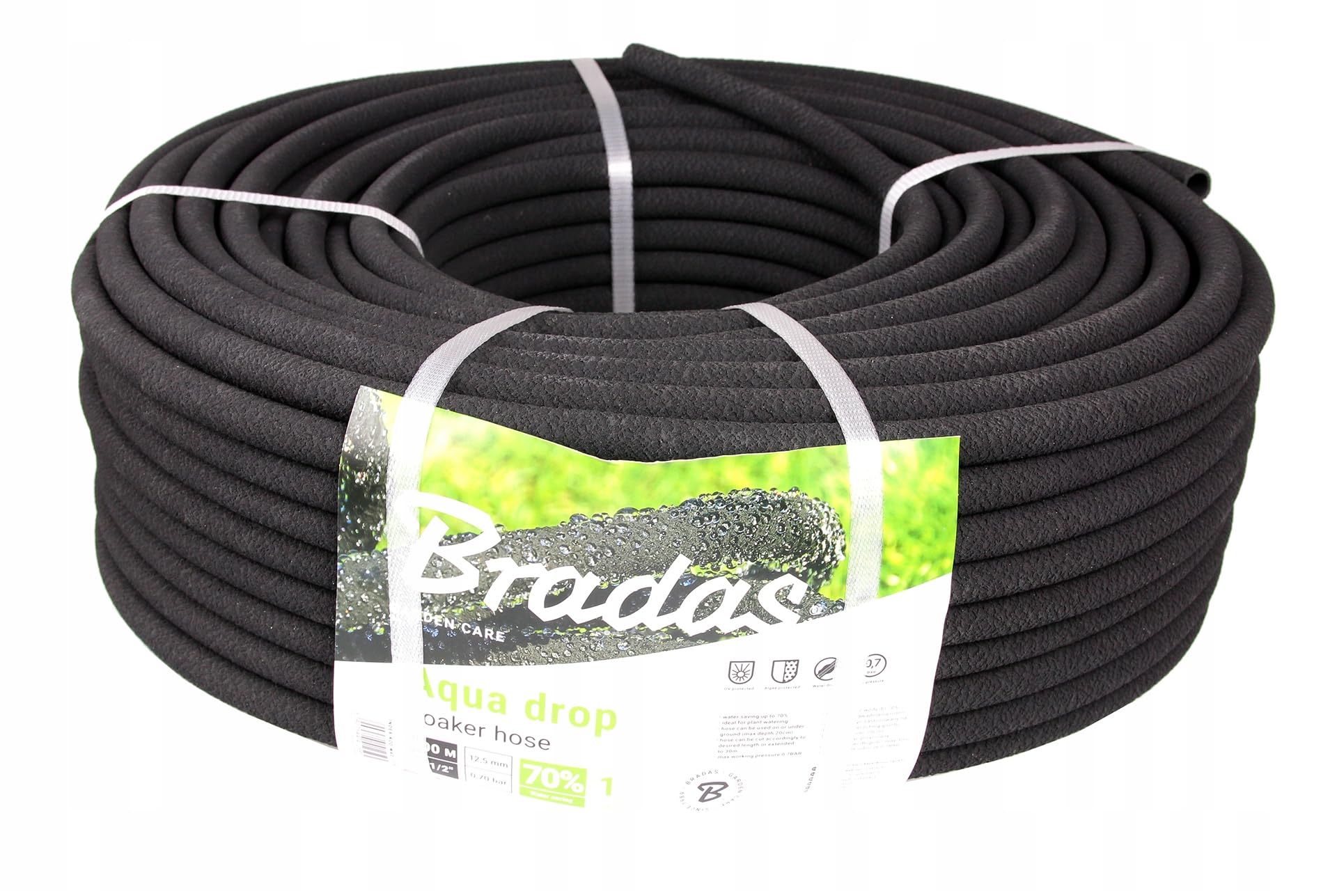 Bradas GARDEN CARE - Tubo di irrigazione AQUA DROP 1/2 pollici 100 m - Tubo perlato - Tubo antigoccia irrigazione - Tubo flessibile da giardino - Tubo di irrigazione