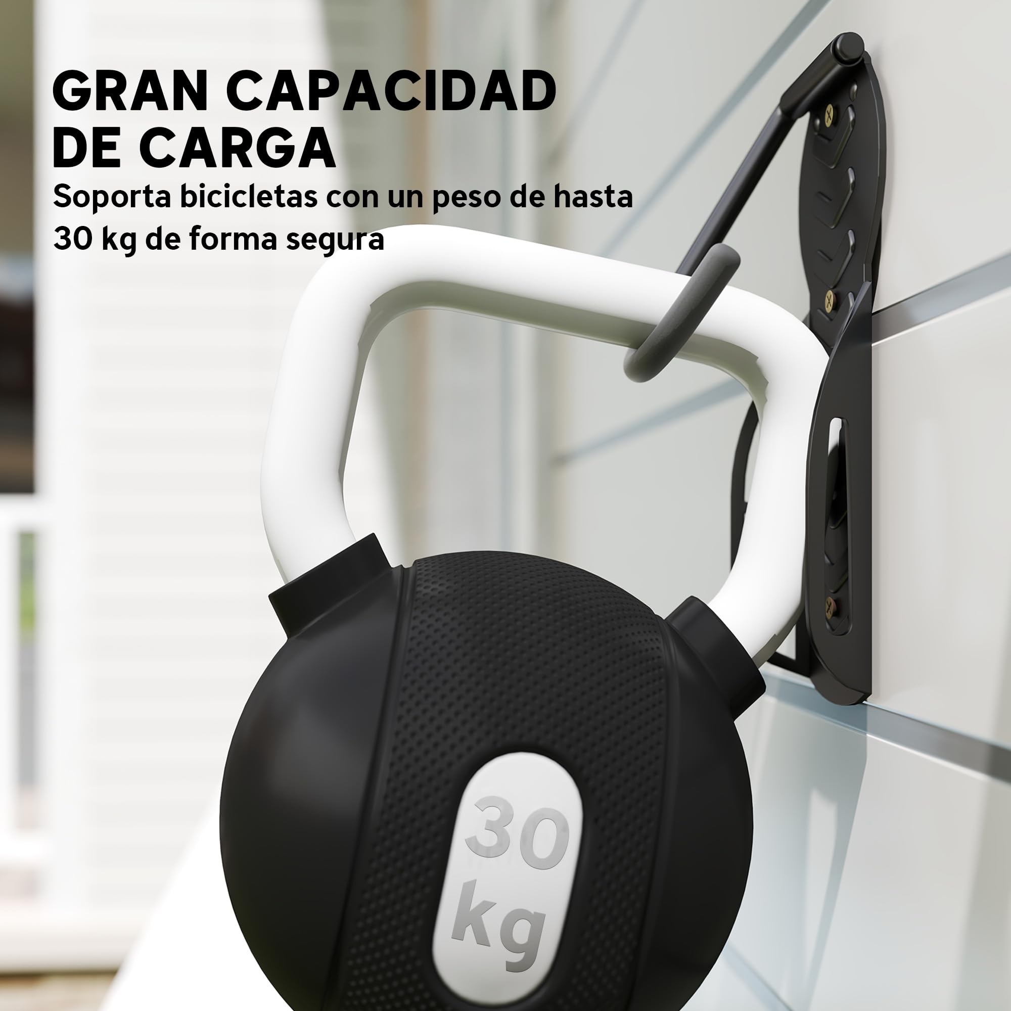 SPORTNOW Soportes de Pared para Bicicletas de 4 Piezas, Gancho para Colgar Bicicleta Plegable hasta 30 kg, Portabicicletas de Almacenamiento Vertical con Tornillos, para Casa, Garaje y Sótano, Negro