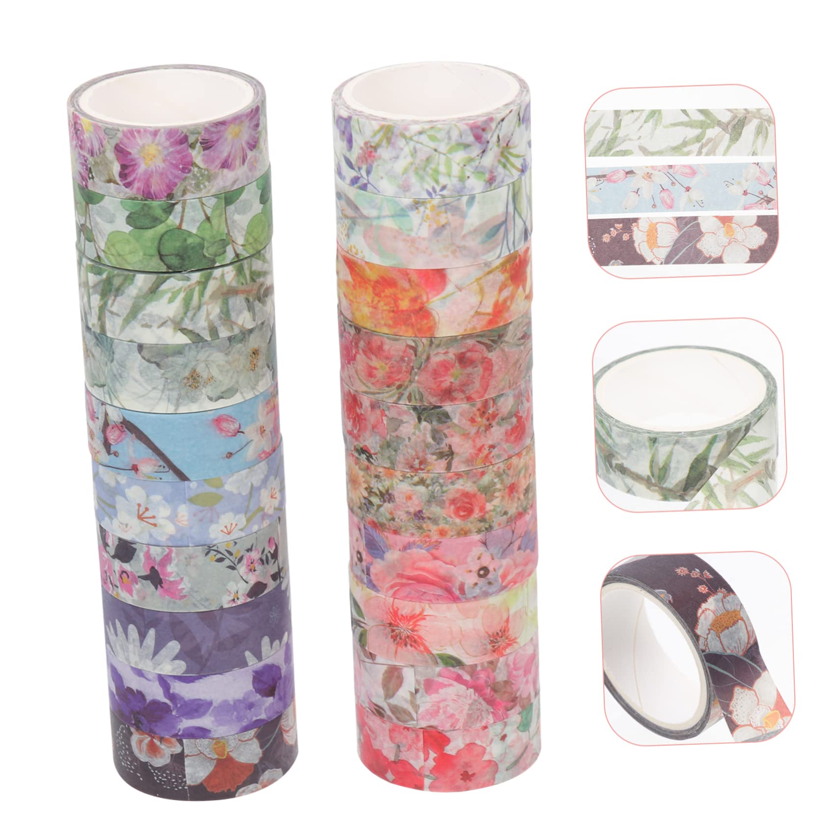 STOBOK 60rotoli Nastro Adesivo Washi Decorativo Per Scrapbooking e Fai Da Te Adesivi Floreali Per Agenda e Diario Facili Da Applicare Su Superfici Lisce e Pulite