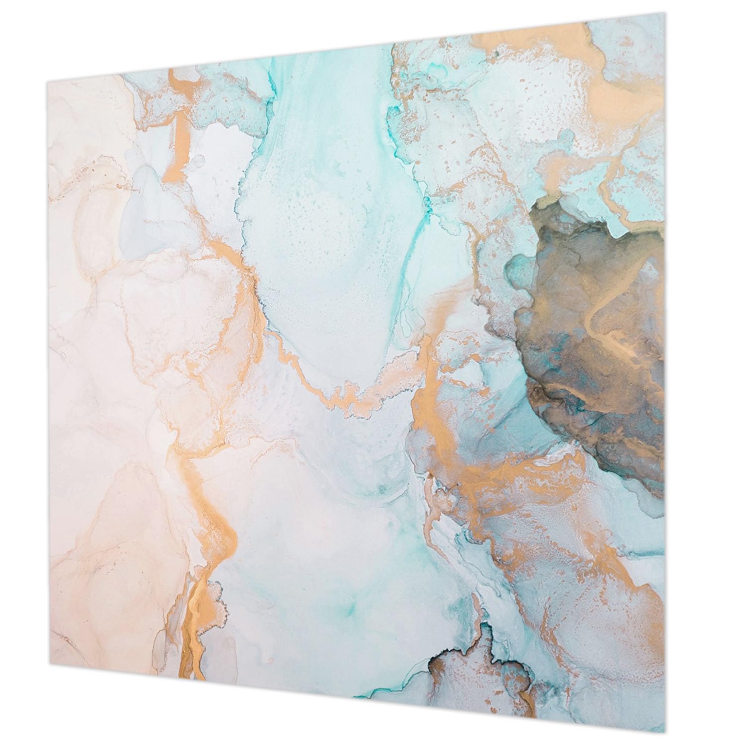Papier peint intissé haut de gamme 250x250 cm décor vagues aquarelles