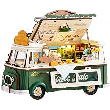 Rolife DIY Miniature House Kit Coffee Truck 3D Wooden Puzzles Book Nook Kit
