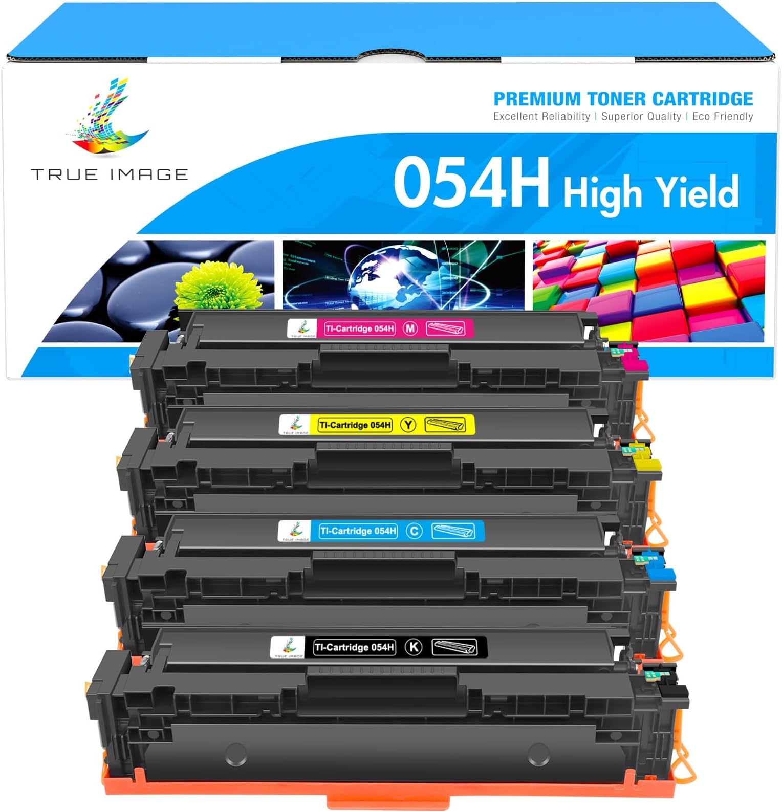 Compatible 054 054H Toner Cartridge Replacement for Canon 054 054H Toner for Canon Color ImageCLASS MF644Cdw MF642Cdw LBP622Cdw MF641Cw Printer Toner (Black Cyan Magenta Yellow, 4-Pack)