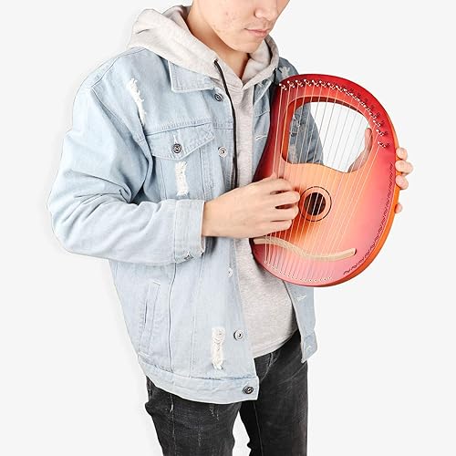 Miniatura 19 de Mr.Power Arpa de lira, 21 cuerdas de metal para amantes de la música, principiantes, amigos con llave de afinación, juego de cuerdas de repuesto