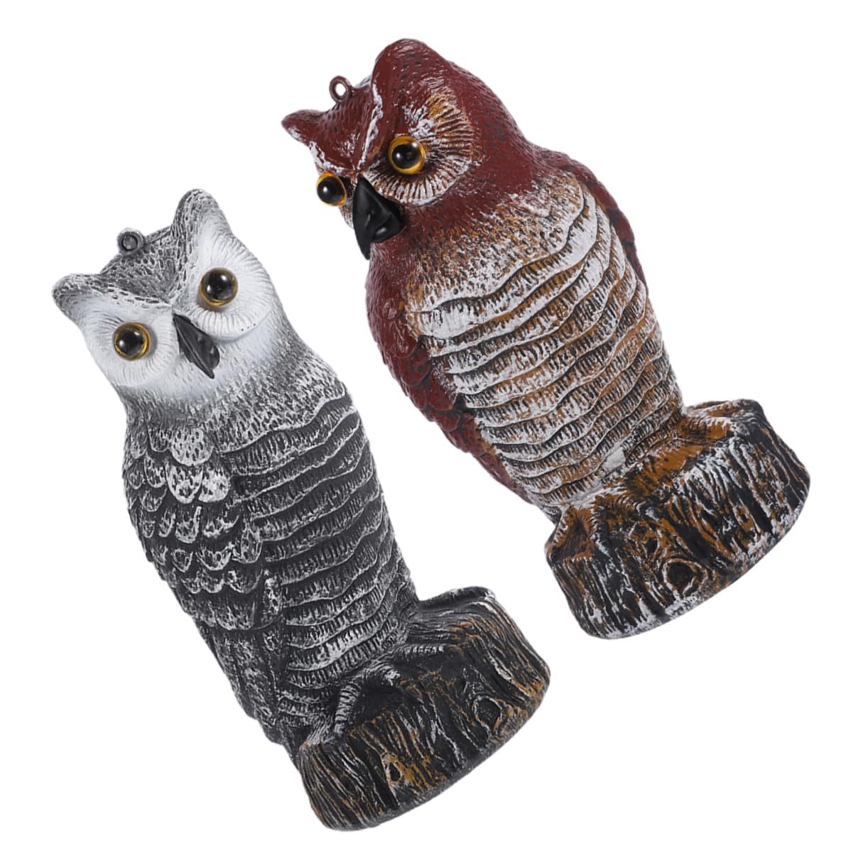 Toyvian Scultura Gufo da Giardino in Plastica 2 Pezzi Realistica