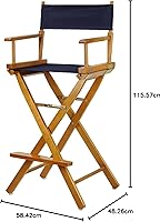 Vista 372 de Casual Home - Silla de director de 30 in, marco blanco, con lona color blanco, altura de barra