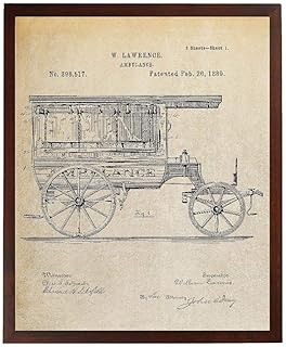 Ambulance Patent Vintage Ambulance EMT Wall Art Decor Emergency Vehicle Ambulance Firefighter TDP1013