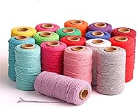 Vista 6 de Cordón de macramé de algodón 2 mm x 109 yardas, cuerda de algodón colorida para manualidades DIY, ganchos de plantas (Beige)