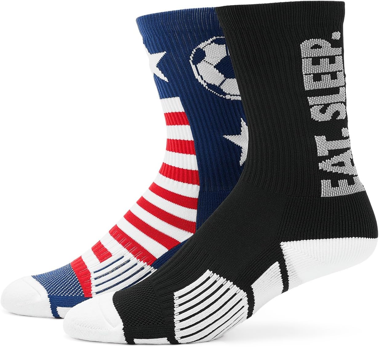 ChalkTalkSPORTS Soccer Woven Mid-Calf Sock Set - Stars & Goals (Little Kid/Big Kid/Adult)