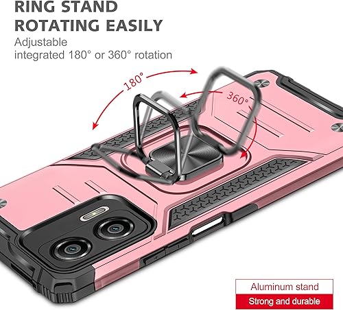 Miniatura 5 de Asuwish Funda de teléfono para Motorola Moto G53 5G con protector de pantalla de vidrio templado y soporte de anillo delgado, híbrido, soporte