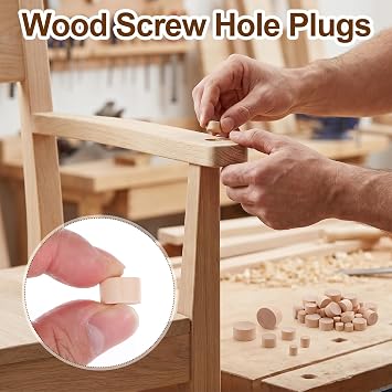 cobee 200 Pcs 4 Sizes Wood Plugs,(1/2, 3/8, 5/16, 3/16 Inch)