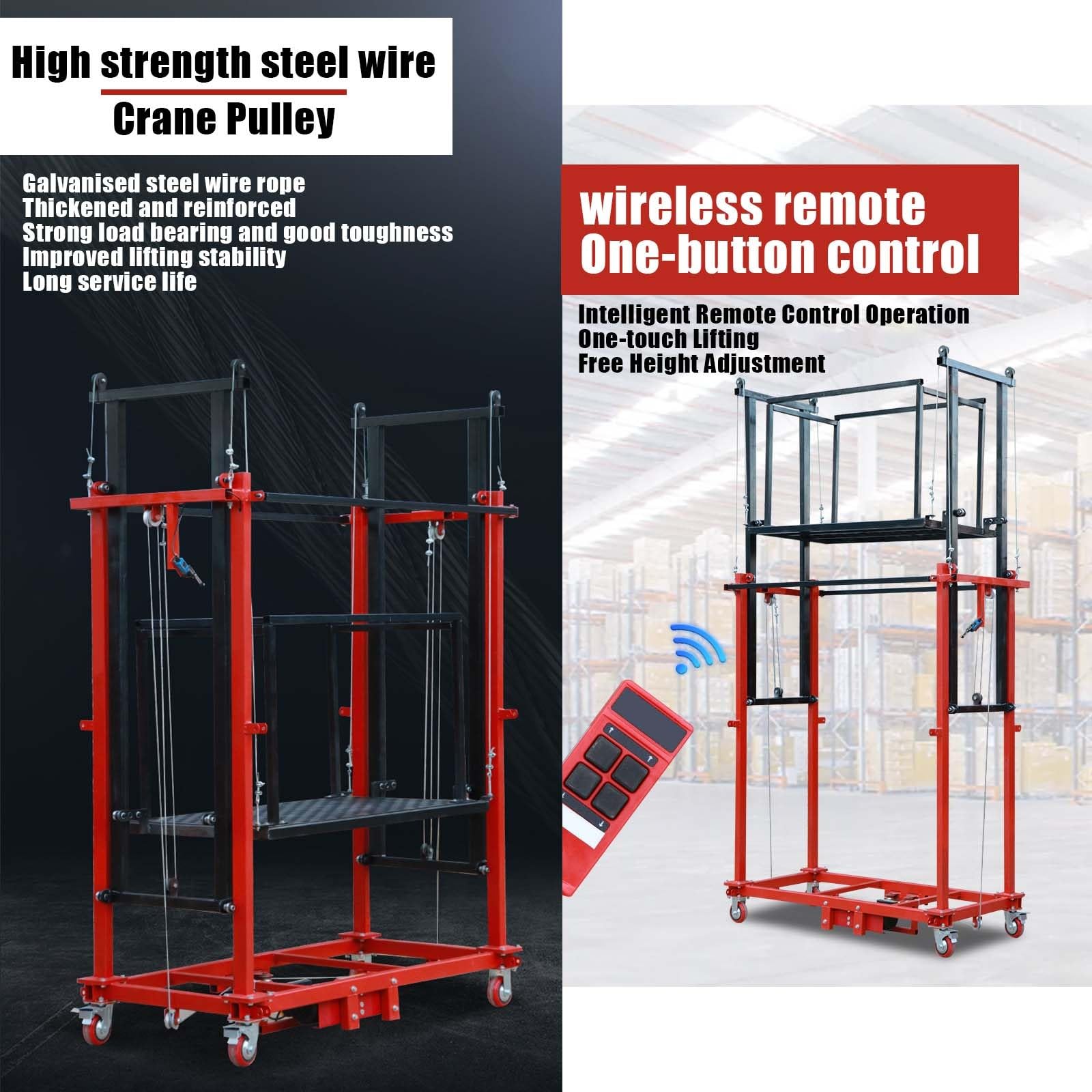 Piattaforma di lavoro aereo per ponteggi elettrici, sistema resistente con ruote per sostituzione sicura dell'illuminazione, verniciatura, riparazione del tetto, design robusto e durevole
