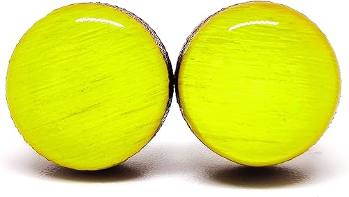 Juego de Aretes con Tuercas, Neón, 10 mm, Aretes Redondos para Mujeres, Niños y Hombres, Hechos a Mano, Postes de Acero Inoxidable para Orejas