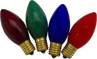 Northlight Pack of 4 Multi-Colored C9 Transparent Christmas Replacement Bulbs
