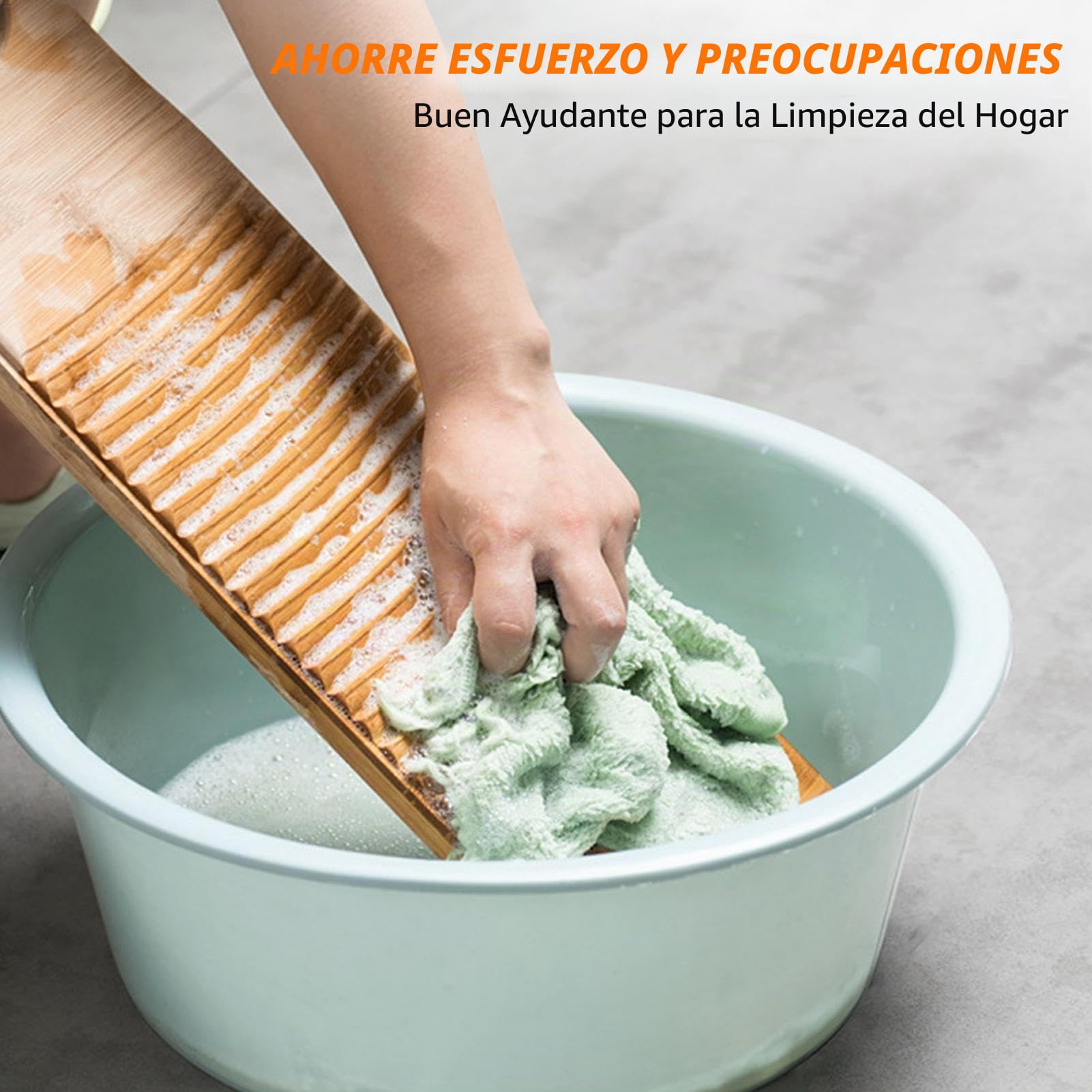 Tabla de lavar de madera de bambú, tabla de lavandería, lavar a mano, tabla de lavar ropa gruesa, duradera, tabla de lavar para ropa de niños, camisas, limpieza de ropa tabla de fregar