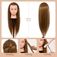 Neverland Beauty & Health 71 cm Fodrász Gyakorló Fej Állvánnyal, 60% Valódi Hajjal Arany Színű Baba Fej Fodrászképzéshez - golden 3