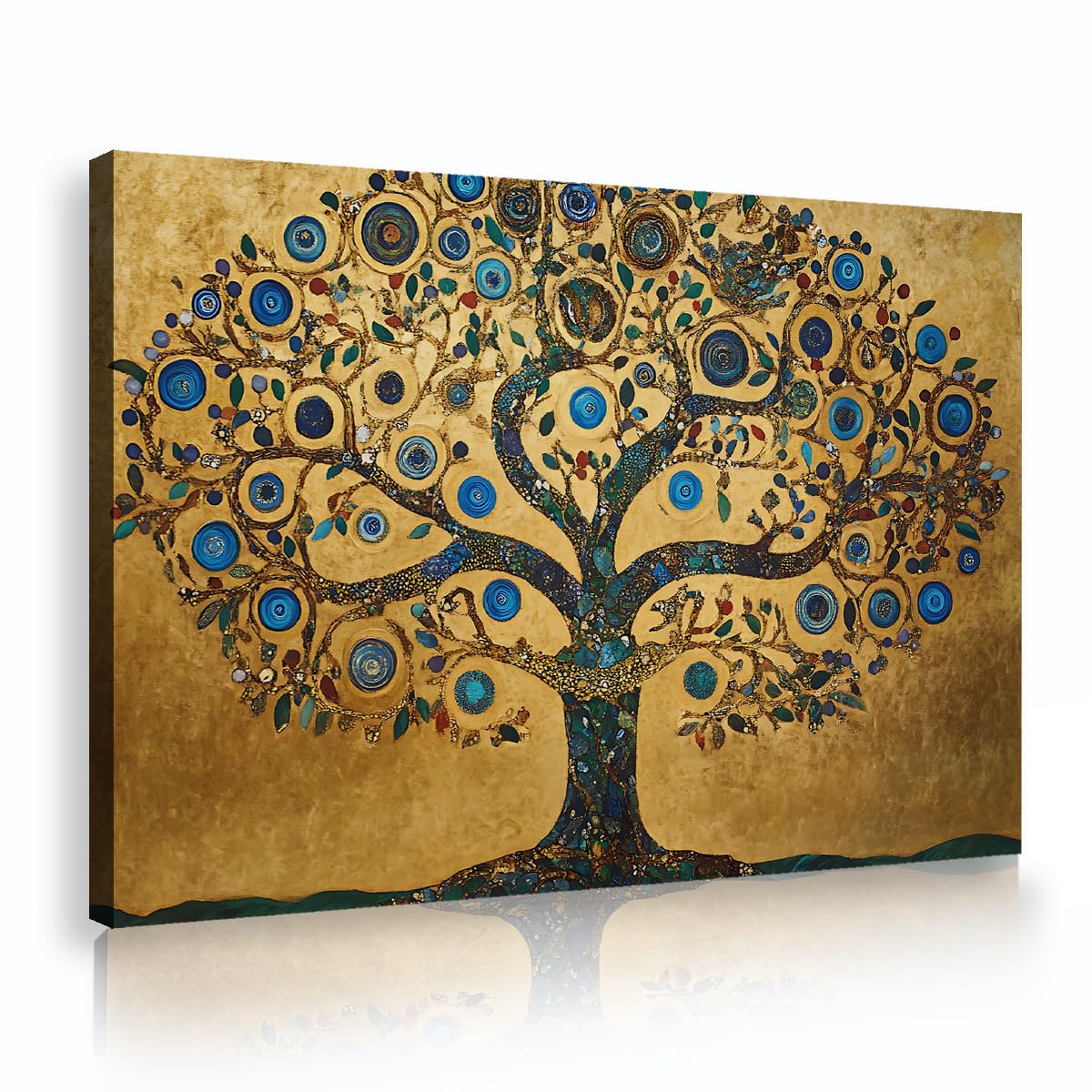 Drzewo życia złoty Gustav Klimt styl płótno sztuka ścienna 70 x 100 cm