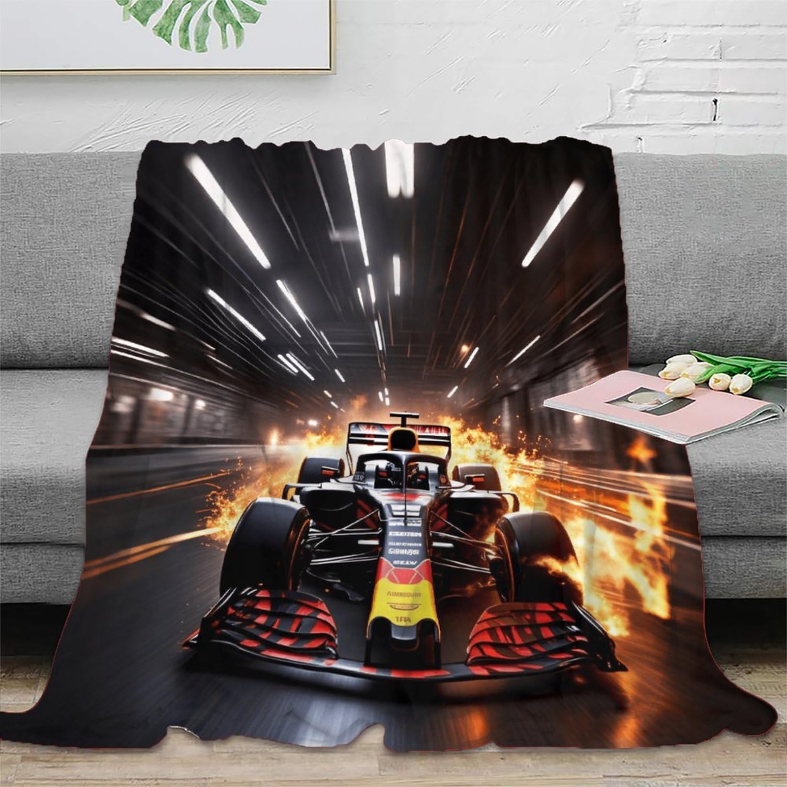 Dafufbw Bulls Racing Large Soft Fleece Throw Blankets 40X50inch(100X130cm), Formulaone Stylish Design Throw Blanket For Couch, Fuzzy Cozy Lightweight For All Season