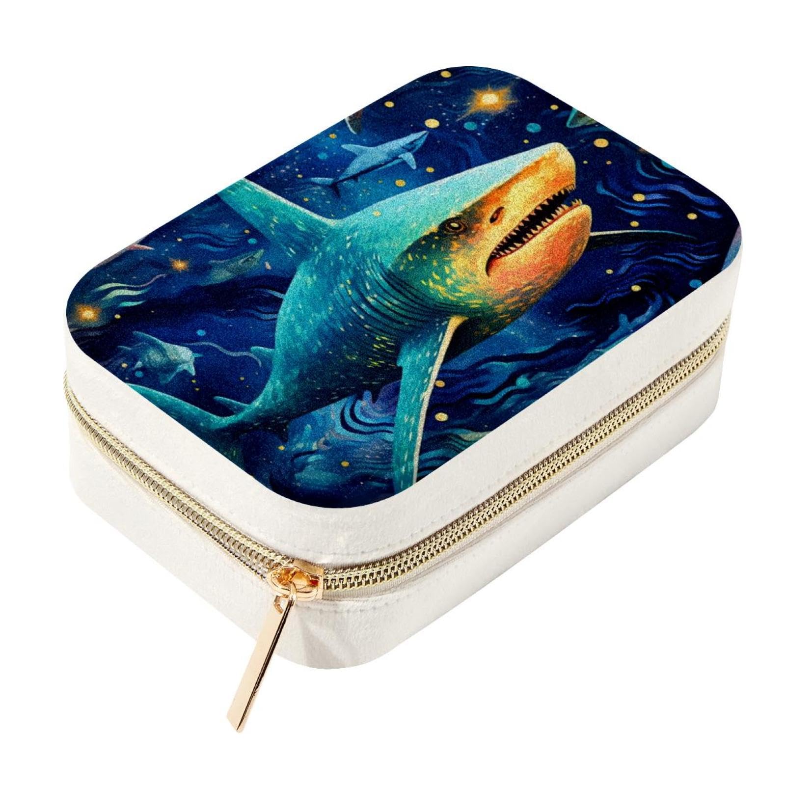 Boîte à bijoux requin étoilé idéale sur une coiffeuse moderne