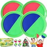 ZMLM Toss Catch Ball Beach Toy: Upgraded Kid Outdoor Game Pool Backyard Lawn Sport Activity Fun Outside Indoor Family Set for Age 3-12 Girl Boy Kid Birthday Summer Gift with 4 Paddles 4 Throw Balls
