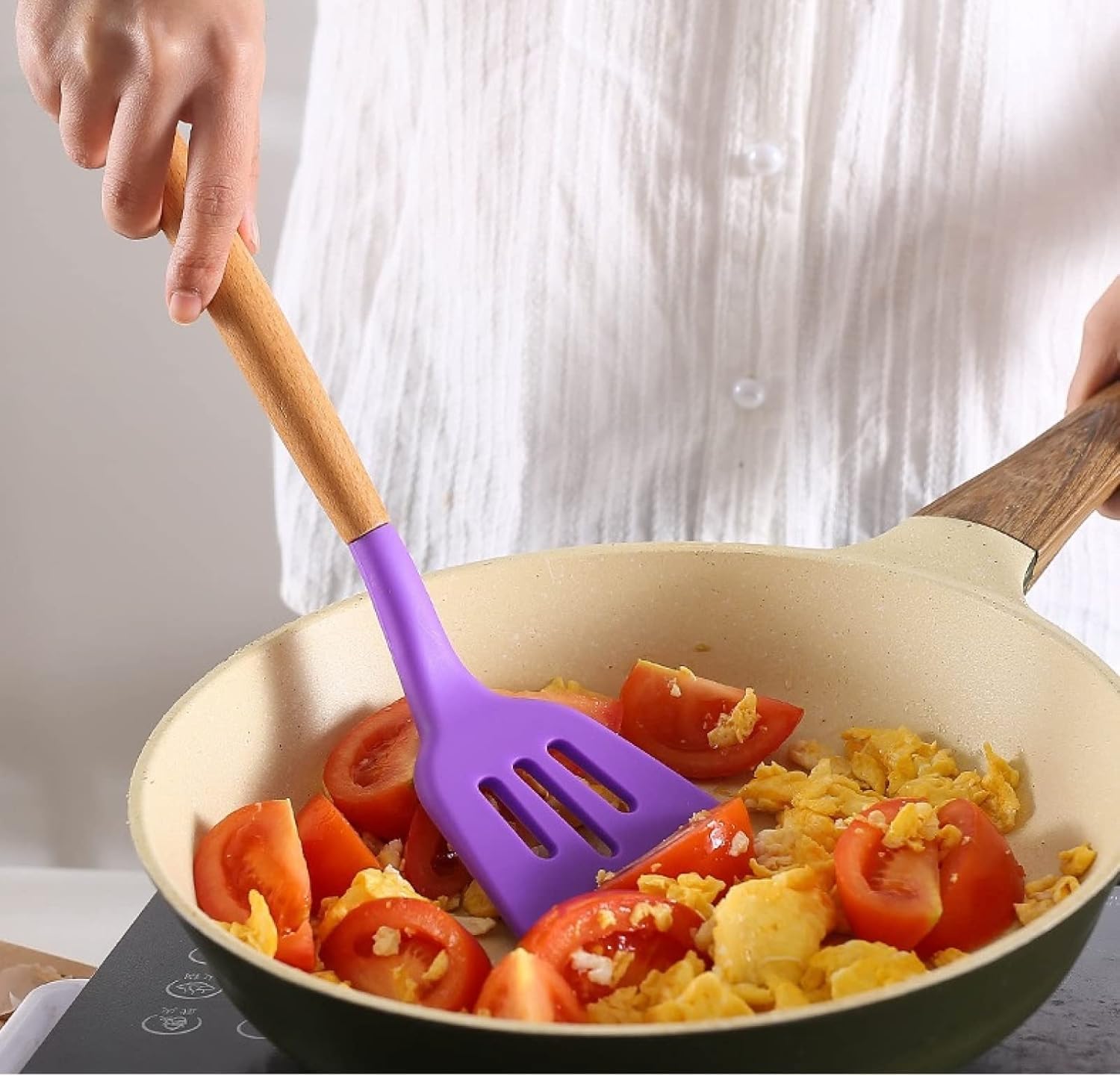 Küchenutensilien-Set, Kochutensilien-Set, Silikon, Küchenutensilien, Antihaftbeschichtetes Kochgeschirr Mit Holzgriff