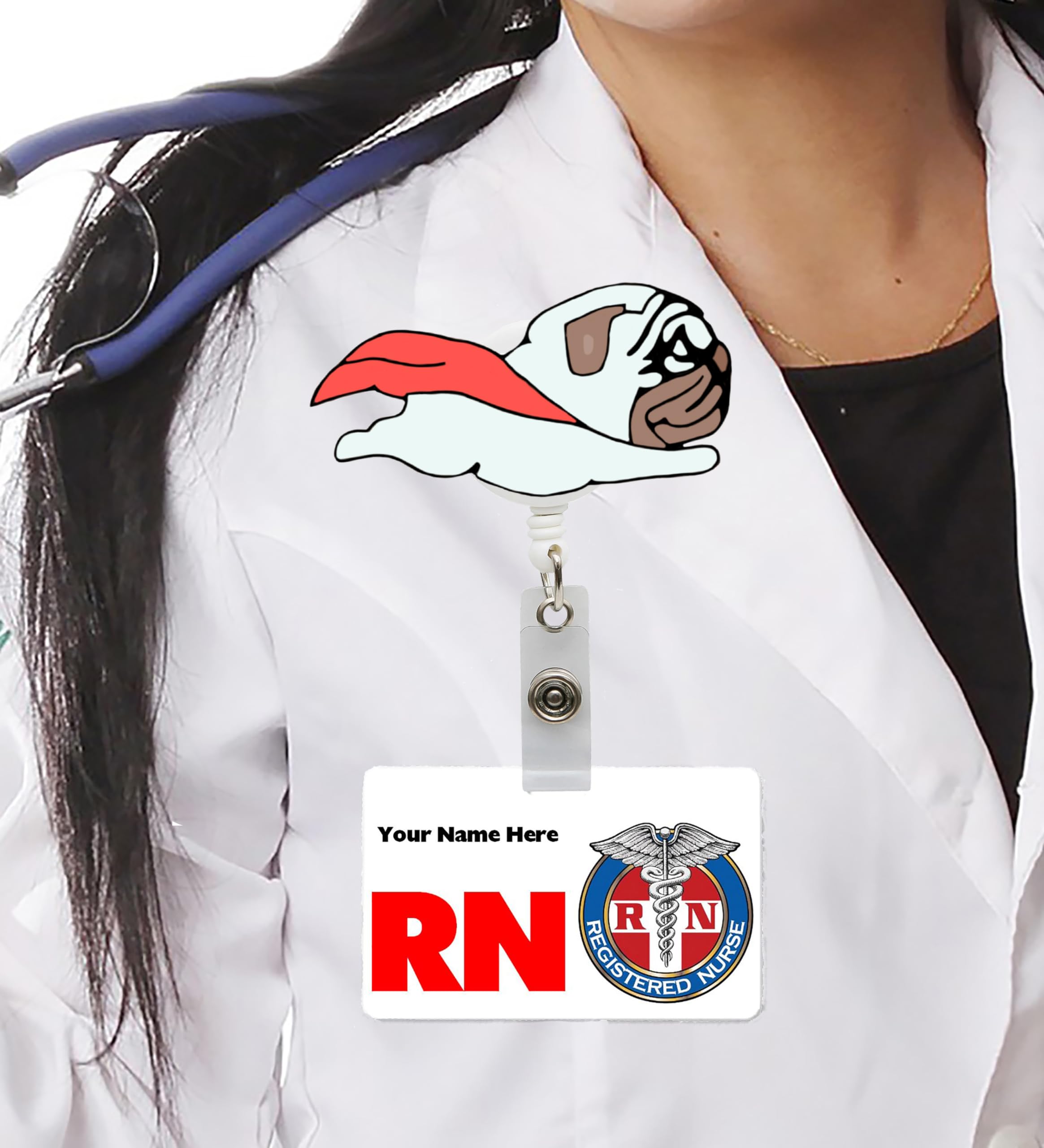 Ireer 18 Pcs Nurse Badge Reels - Cute Retractable ID Holder With Alligator Clip & Glitter Designs