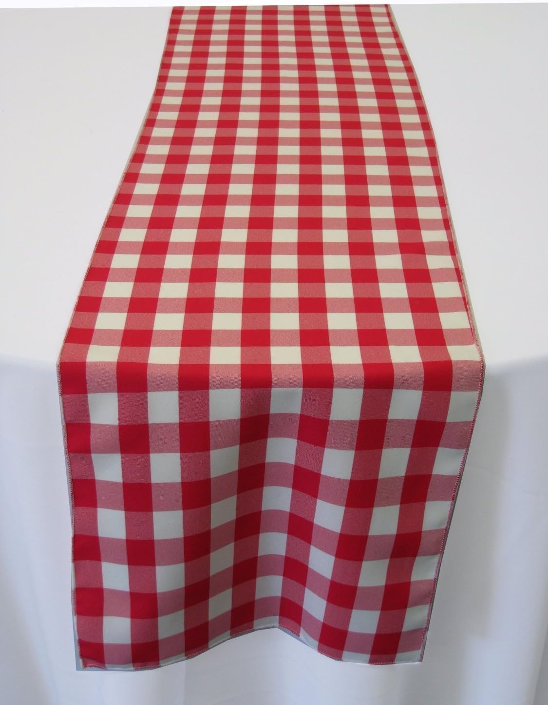 lovemyfabric Country Style Gingham Poly Checker Table Runner for Wedding/Bridal Shower,Birthdays/Baby Shower Picnic,Party & Special Events (12"X108", Red)