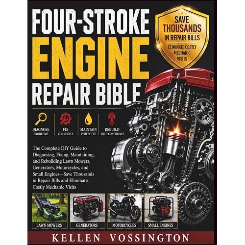 Four-Stroke Engine Repair Bible: The Complete DIY Guide to Diagnosing, Fixing, Maintaining, and Rebuilding Lawn Mowers, Generators, Motorcycles, and Small Engines—Save Thousands in Repair Bills