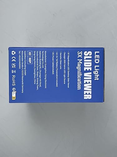 Miniatura 9 de Visor de diapositivas y películas de 1.378 in, visor negativo, visualización iluminada con luz LED de escritorio, aumento 3X, alimentado por USB